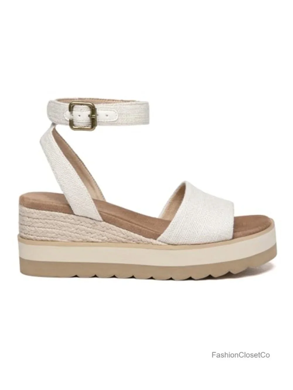 Women's Platform Espadrille Wedge Sandals with Ankle Strap